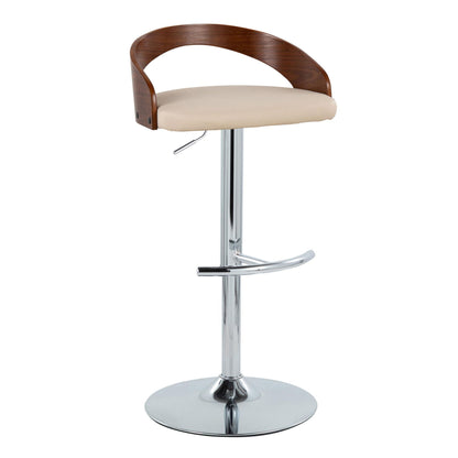 Grotto - Contemporary Adjustable Barstool & Swivel With Rounded T Footrest (Set of 2) Lumi Source