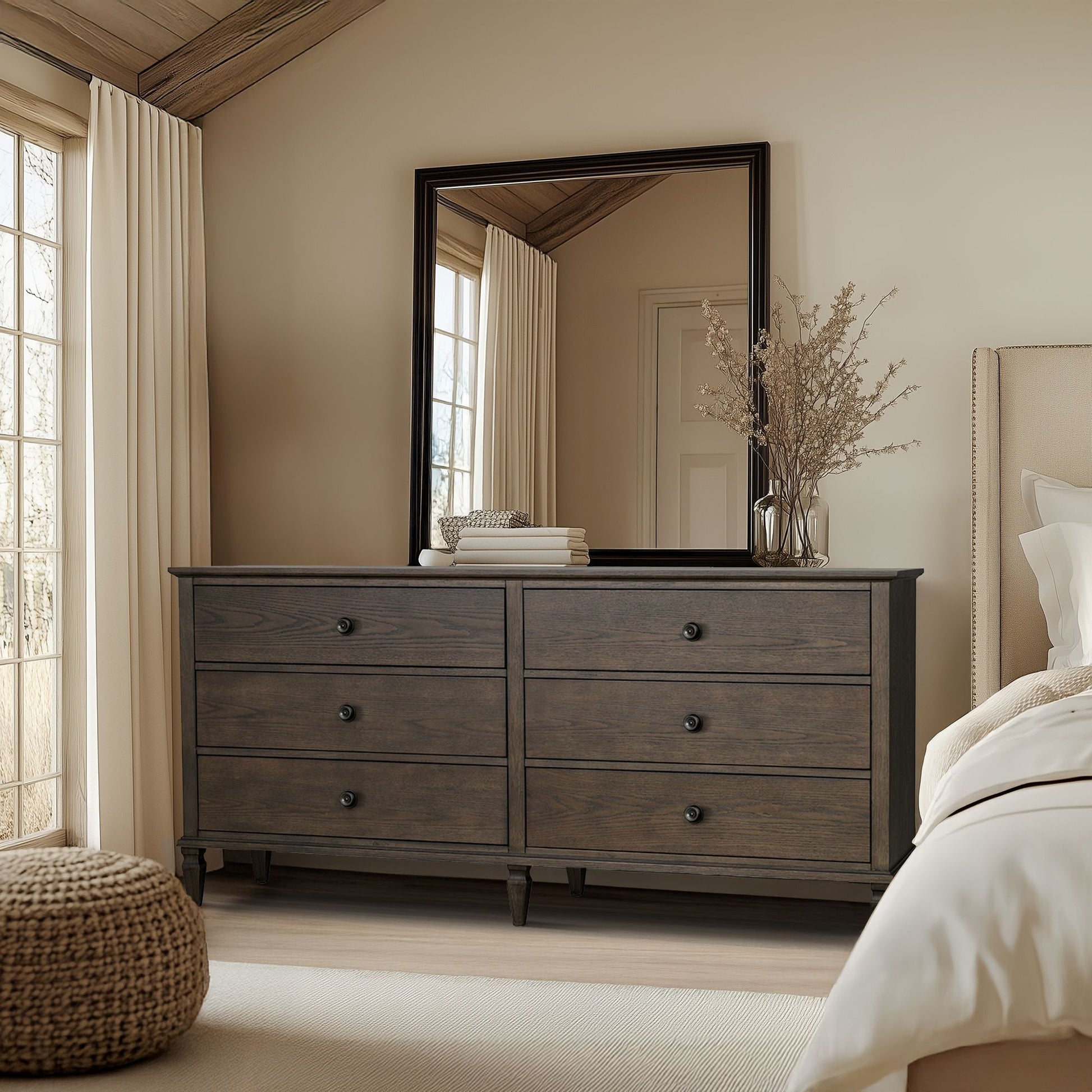 Victoria - 6-Drawer Dresser (70") - Antique Brown Madison Park Signature