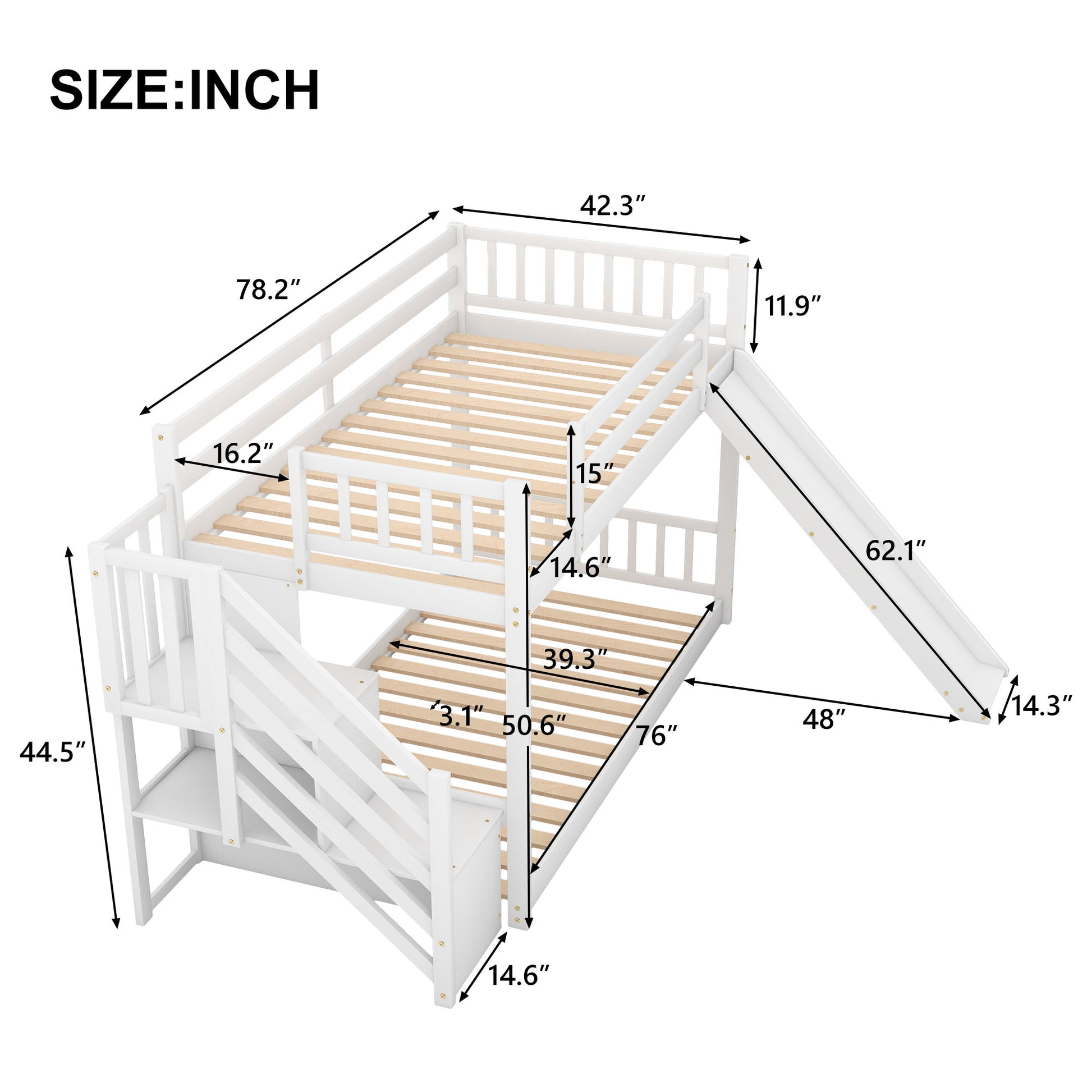 Bunk Bed With Convertible Slide And Stairway Hearth and Haven