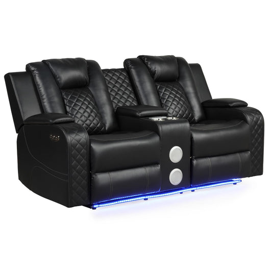 Benz - Power Reclining Loveseat & LED Lighting And Built In USB Matrix Furniture Group