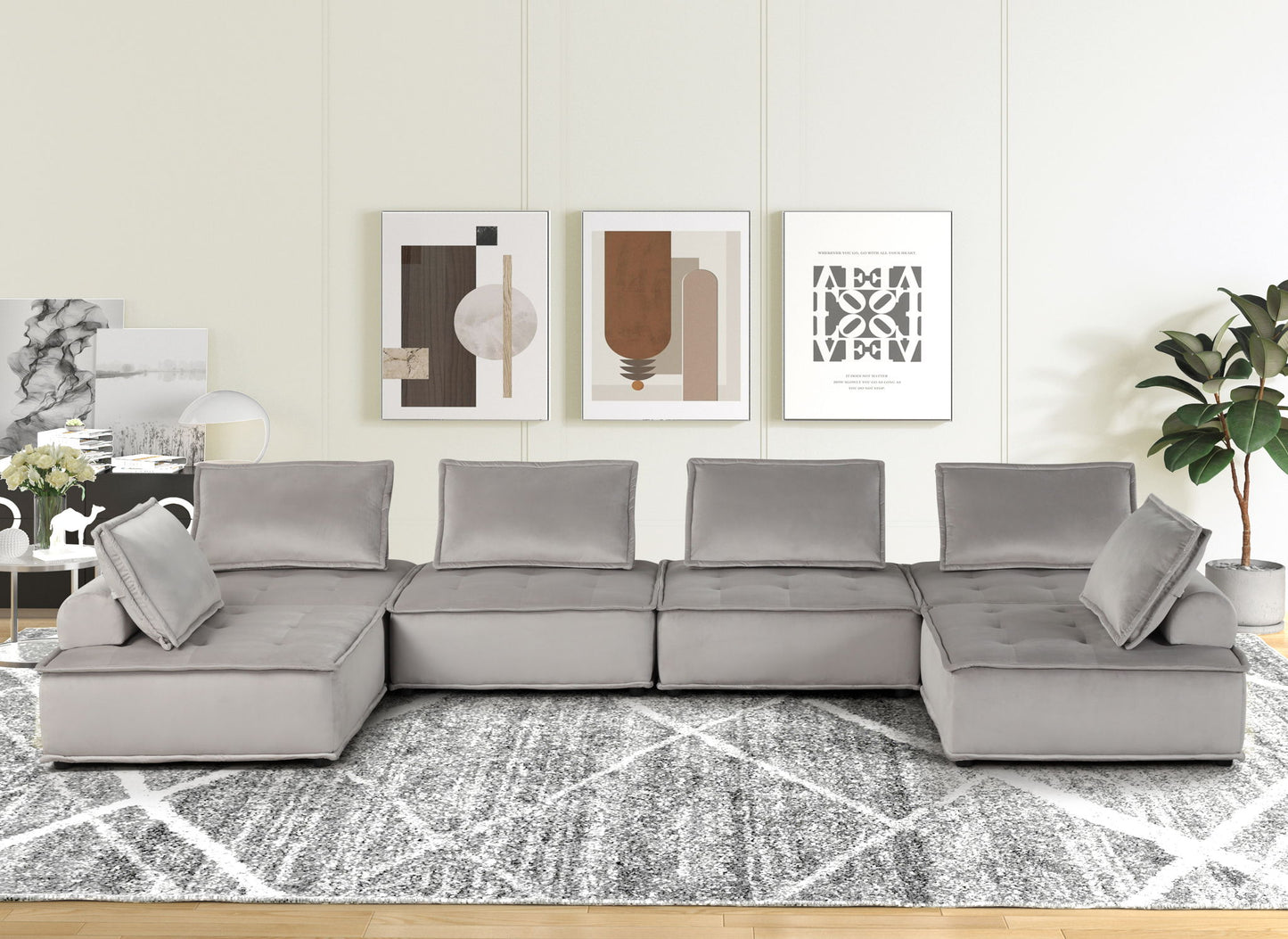 Anna - Stylish Sectional Sofa Ottoman Lilola Home