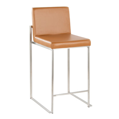 Fuji - Contemporary High Back Barstool (Set of 2) Lumi Source