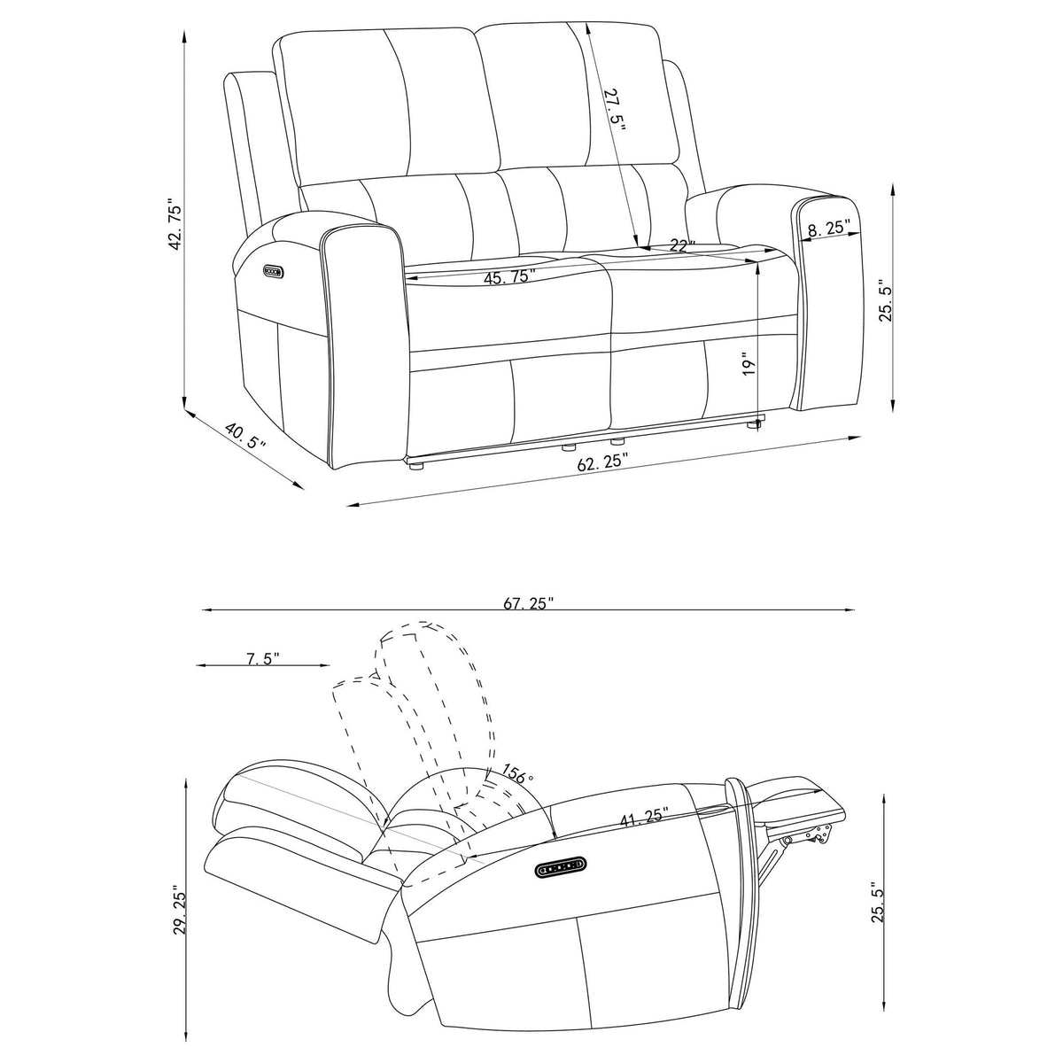 Boyce - Triple Power Reclining Loveseat With Independent Headrest Furniture Max