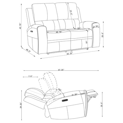 Boyce - Triple Power Reclining Loveseat With Independent Headrest Furniture Max