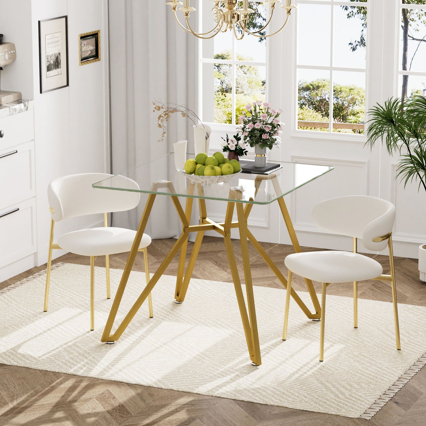 Modern Glass Dining Table With Metal Legs Home Essentials
