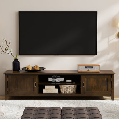 Burlington - Low TV Media Stand - Mahogany Simpli-Home