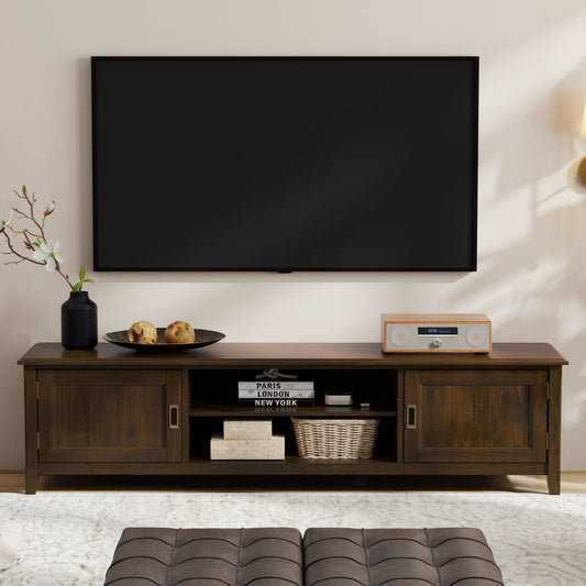 Burlington - Low TV Media Stand - Mahogany Simpli-Home