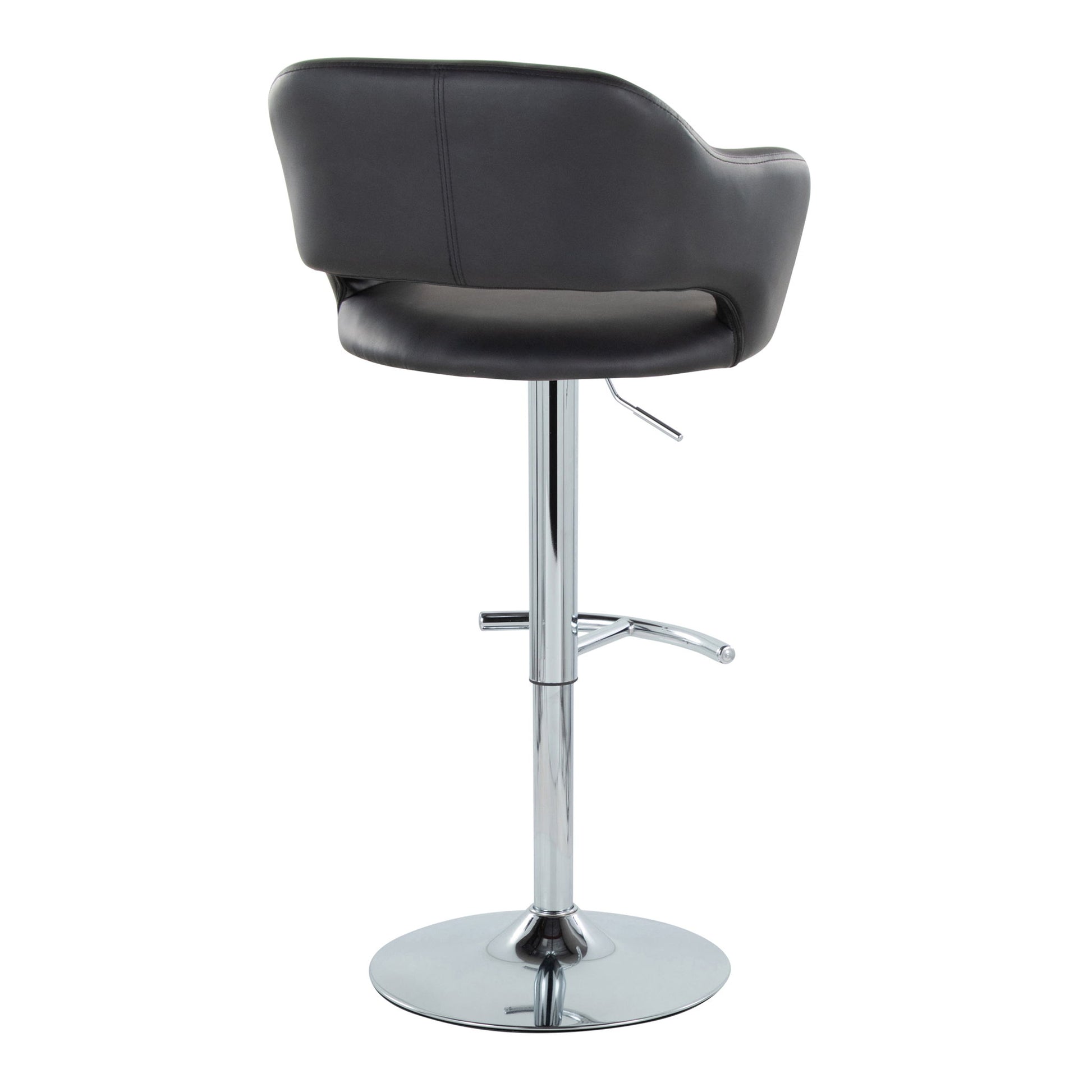 Margarite - Contemporary Ajustable Barstool With Swivel With Rounded T Footrest (Set of 2) Lumi Source