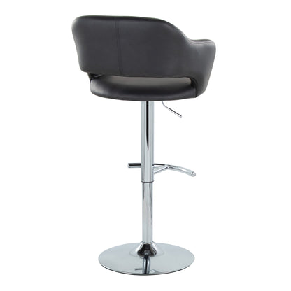 Margarite - Contemporary Ajustable Barstool With Swivel With Rounded T Footrest (Set of 2) Lumi Source