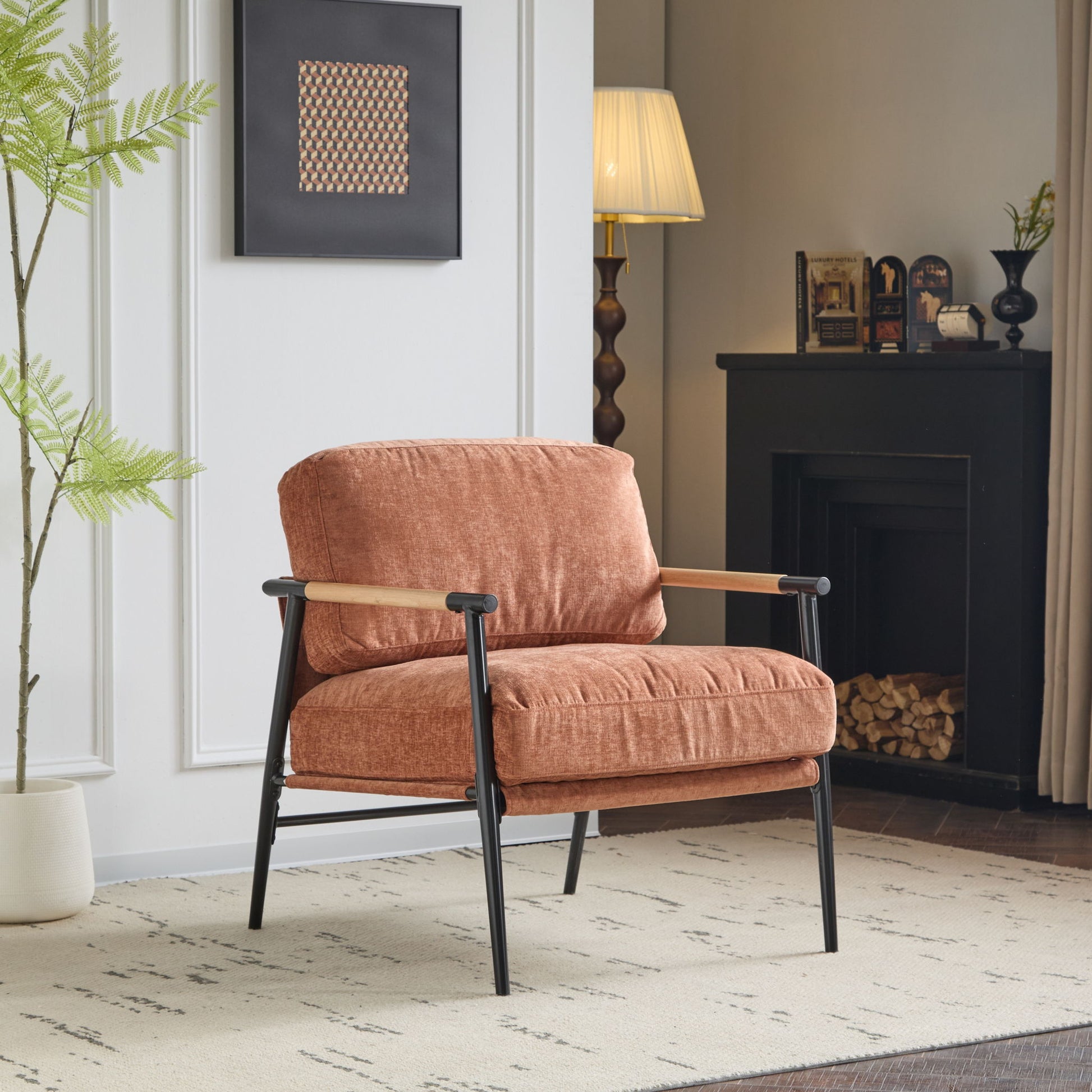 Modern Accent Chair With Cushions, Cozy Seating Noble House