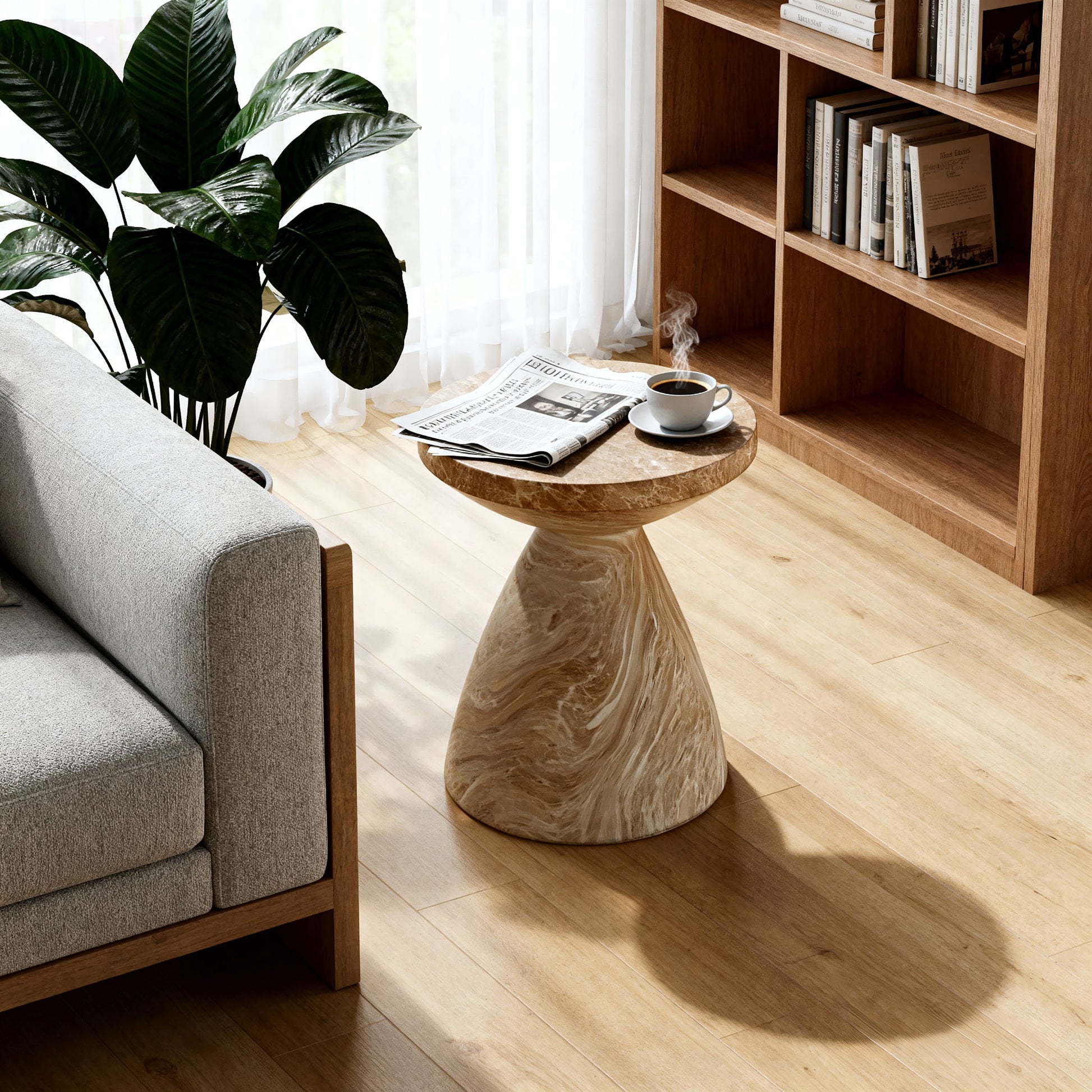 Outdoor Geometric End Table - Marble Home Essentials