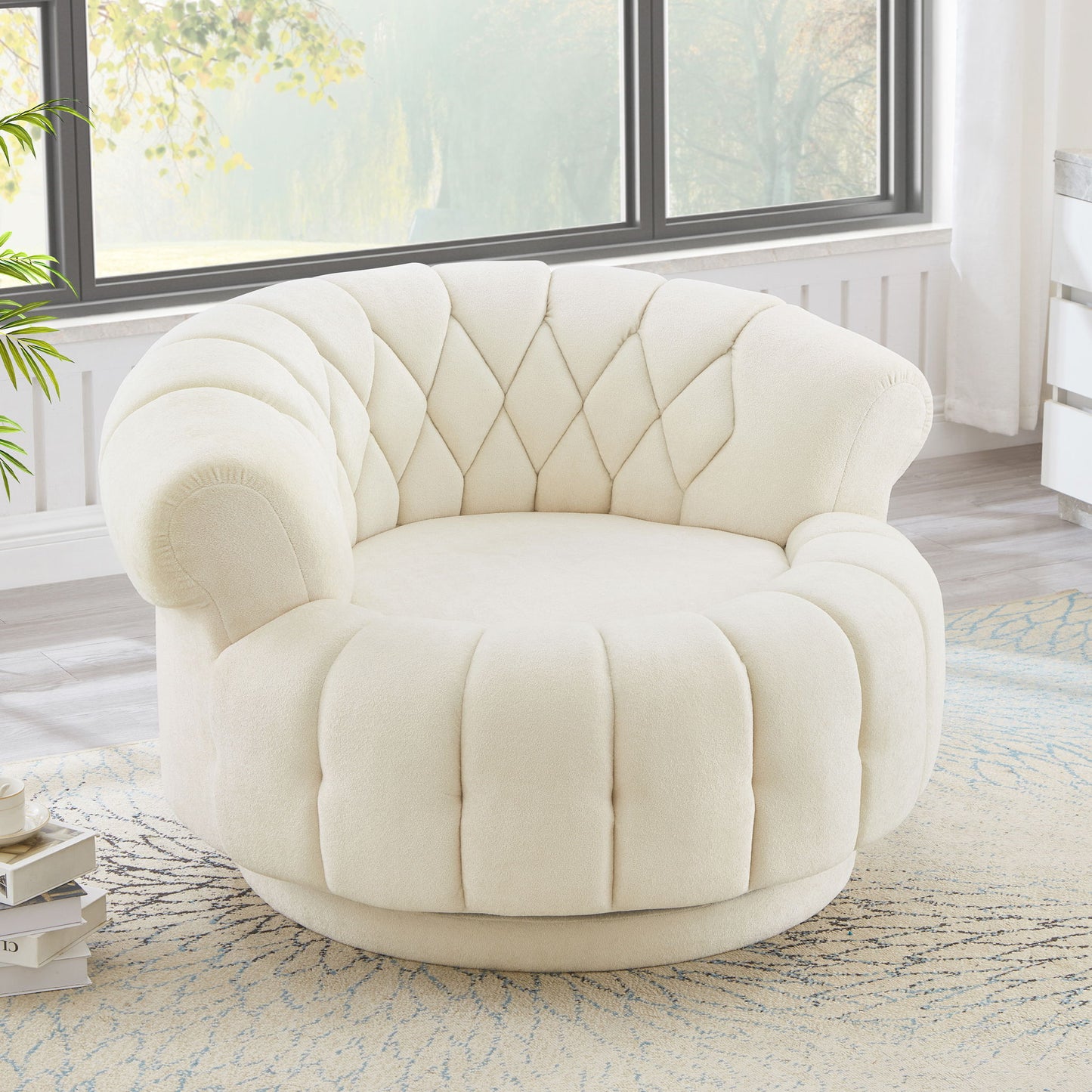 Round Swivel Accent Chair With Rotation Hearth and Haven