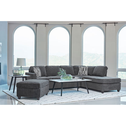 Johnston - Cushion Back Sectional With Pillows Elegant Upholstered Seating - Dark Gray Furniture Max