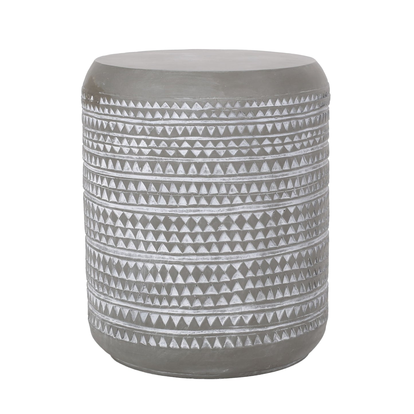 Outdoor Side Table With Cylindrical Shape - White Noble House