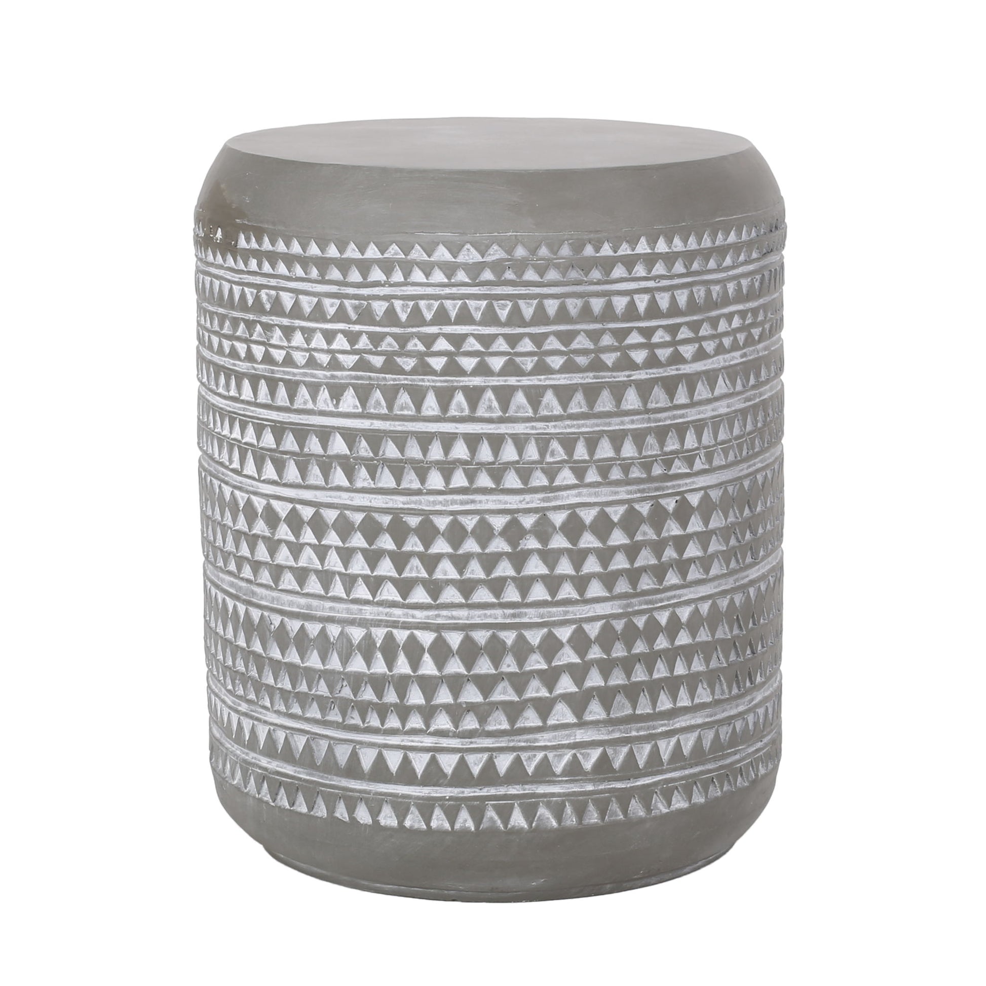 Outdoor Side Table With Cylindrical Shape - White Noble House