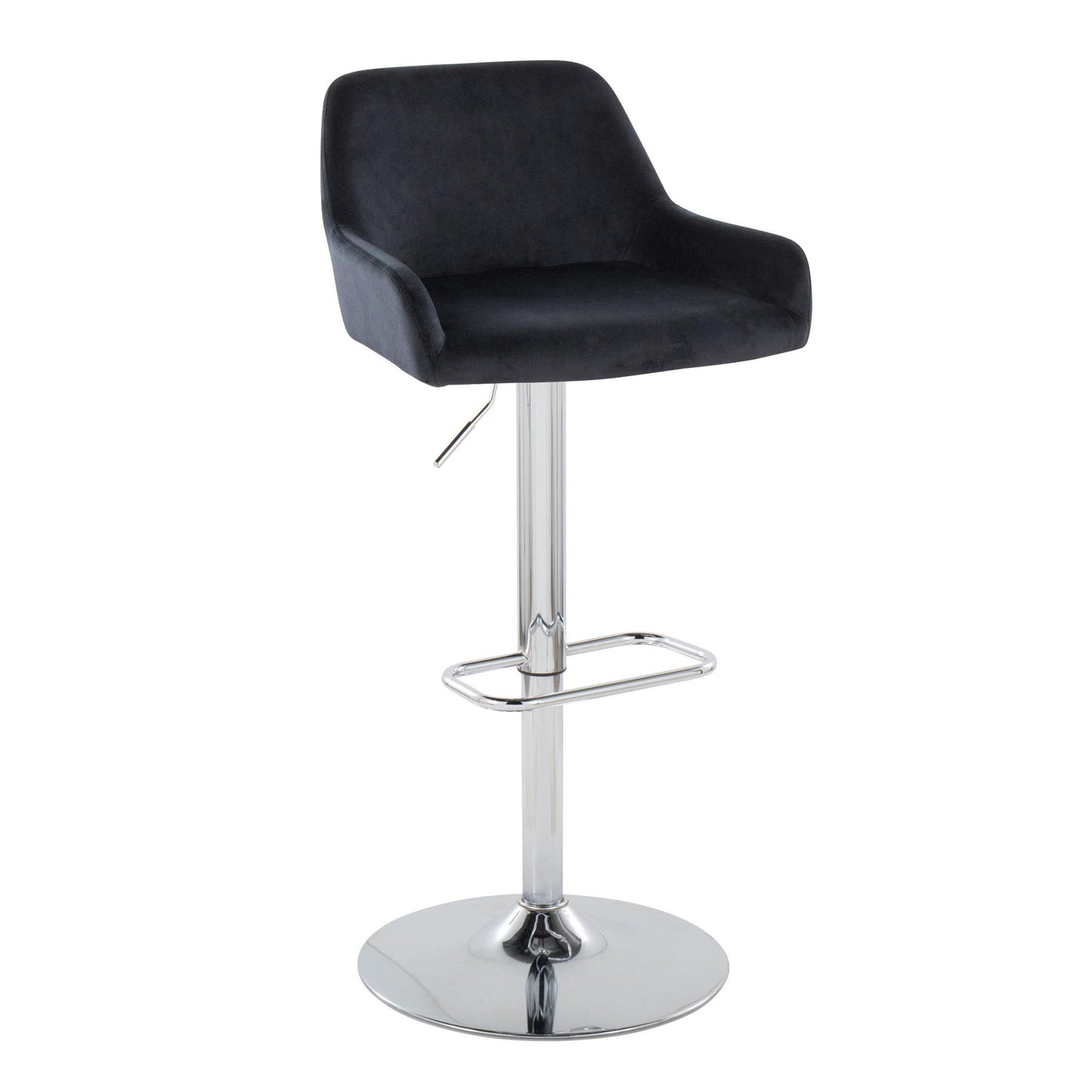 Daniella - Contemporary Adjustable Barstool With Swivel With Rounded Rectangle Footrest (Set of 2) Lumi Source