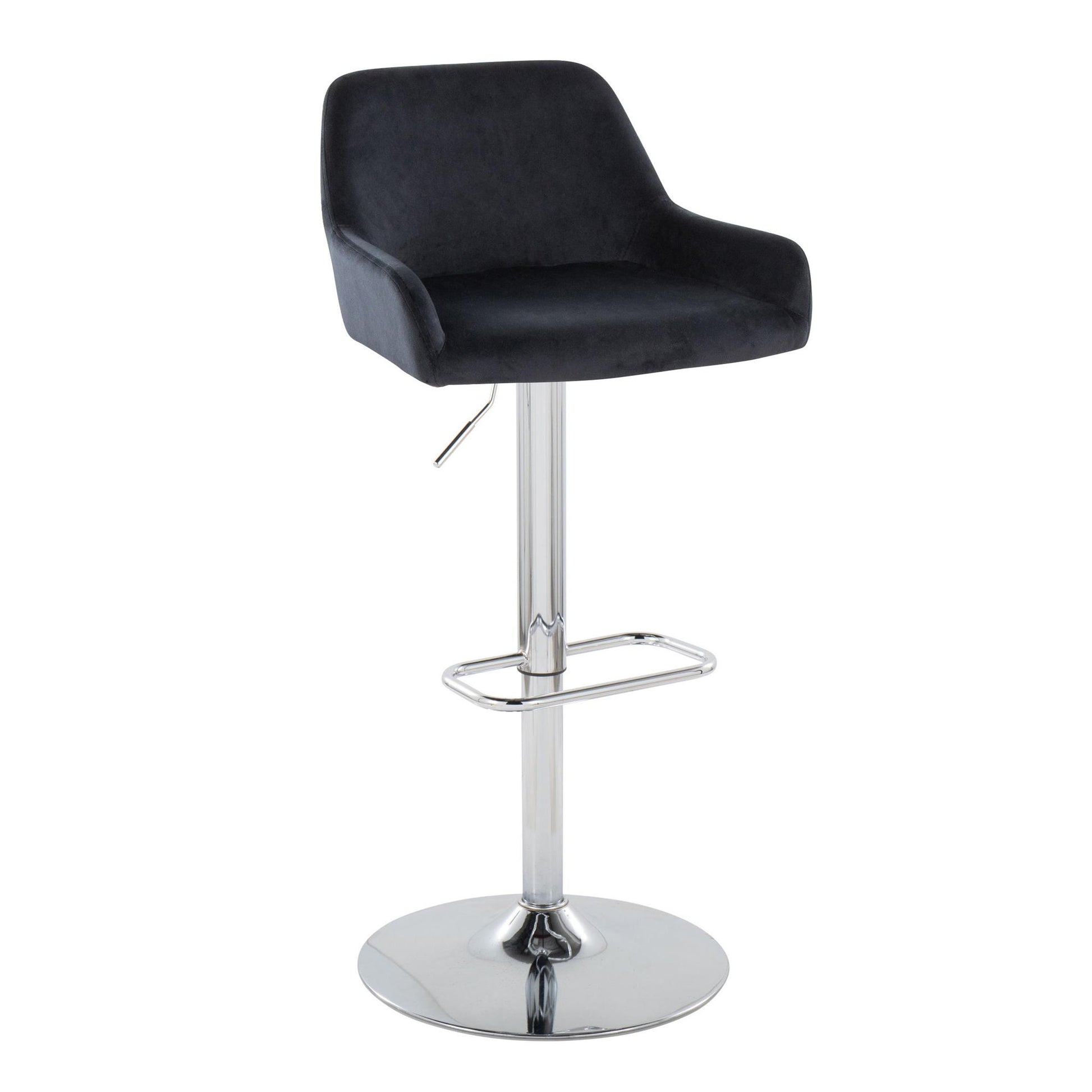 Daniella - Contemporary Adjustable Barstool With Swivel With Rounded Rectangle Footrest (Set of 2) Lumi Source