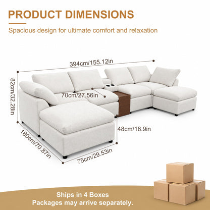 Modular Cloud Couch With Storage Console Home Essentials