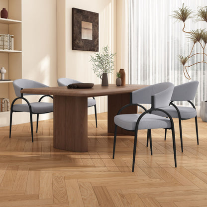 Contemporary Upholstered Dining Chairs With Metal Legs (Set of 2) Noble House