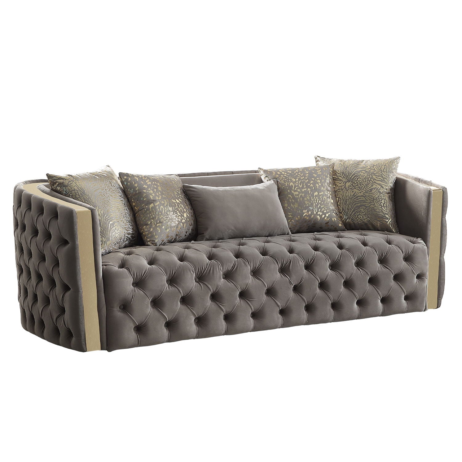 Naomi - Button Tufted Sofa - Taupe Matrix Furniture Group