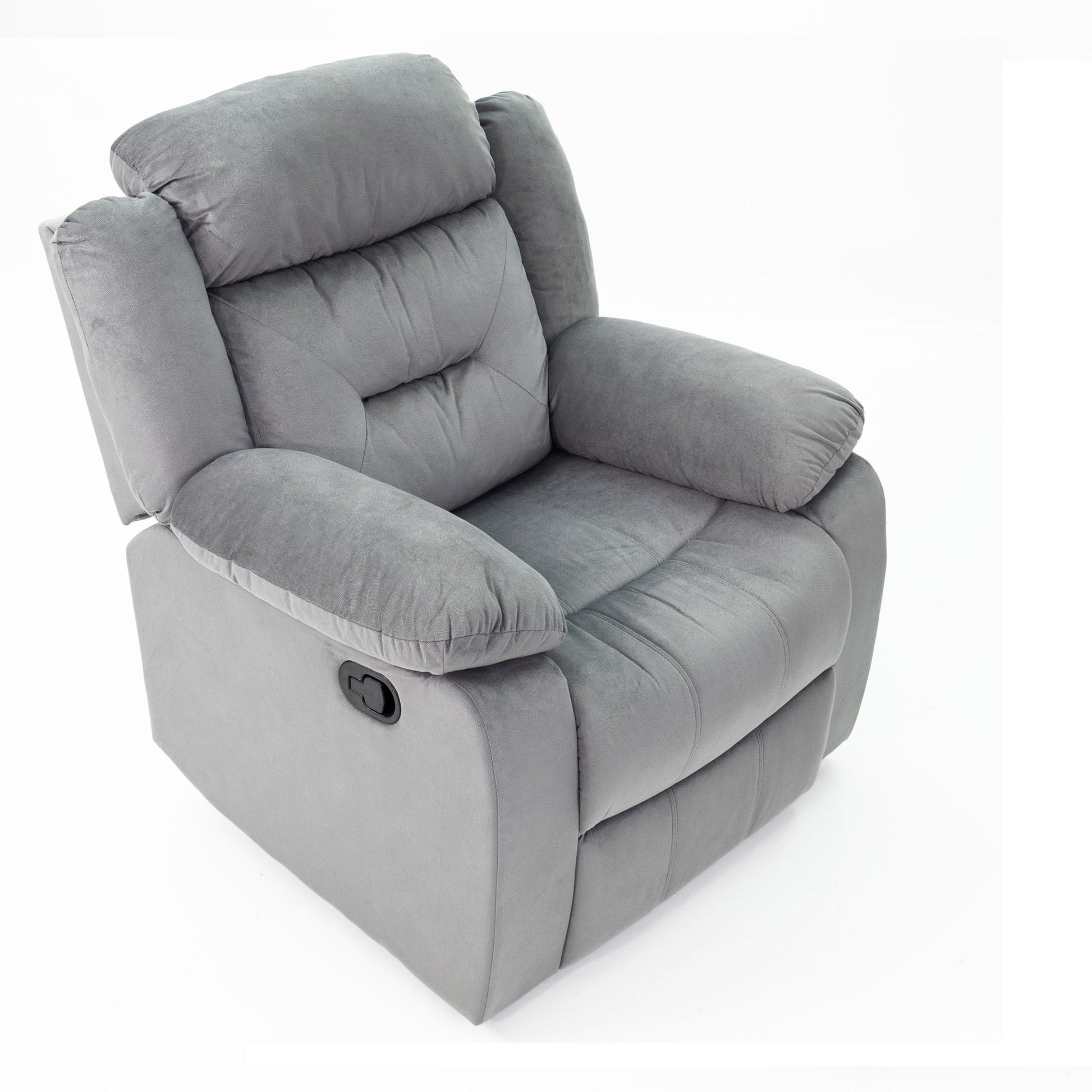 Modern Manual Recliner With Padded Seat And Pillow Arms Home Essentials