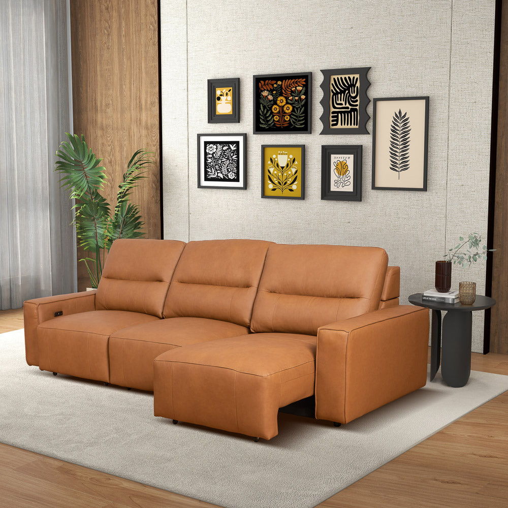 Grant - Triple Power Convertible Sofa - Cognac Ashcroft Furniture