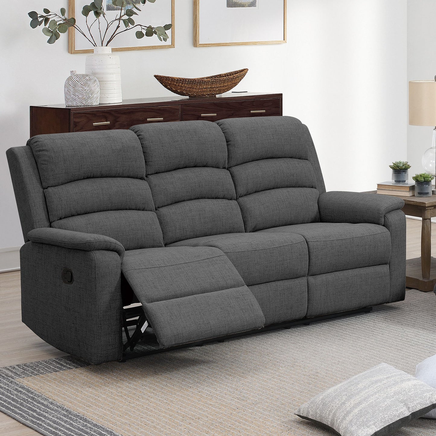 Modern Living Room Set With Manual Recliner Home Essentials