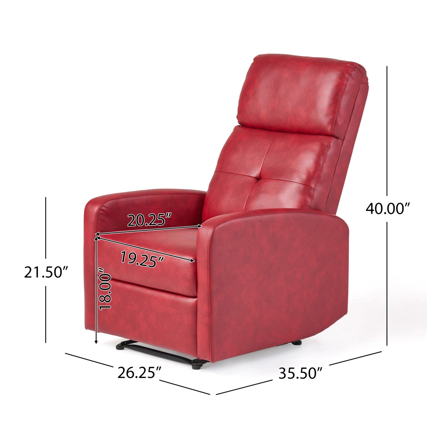 Contemporary Recliner Chair With Push Back Function Noble House