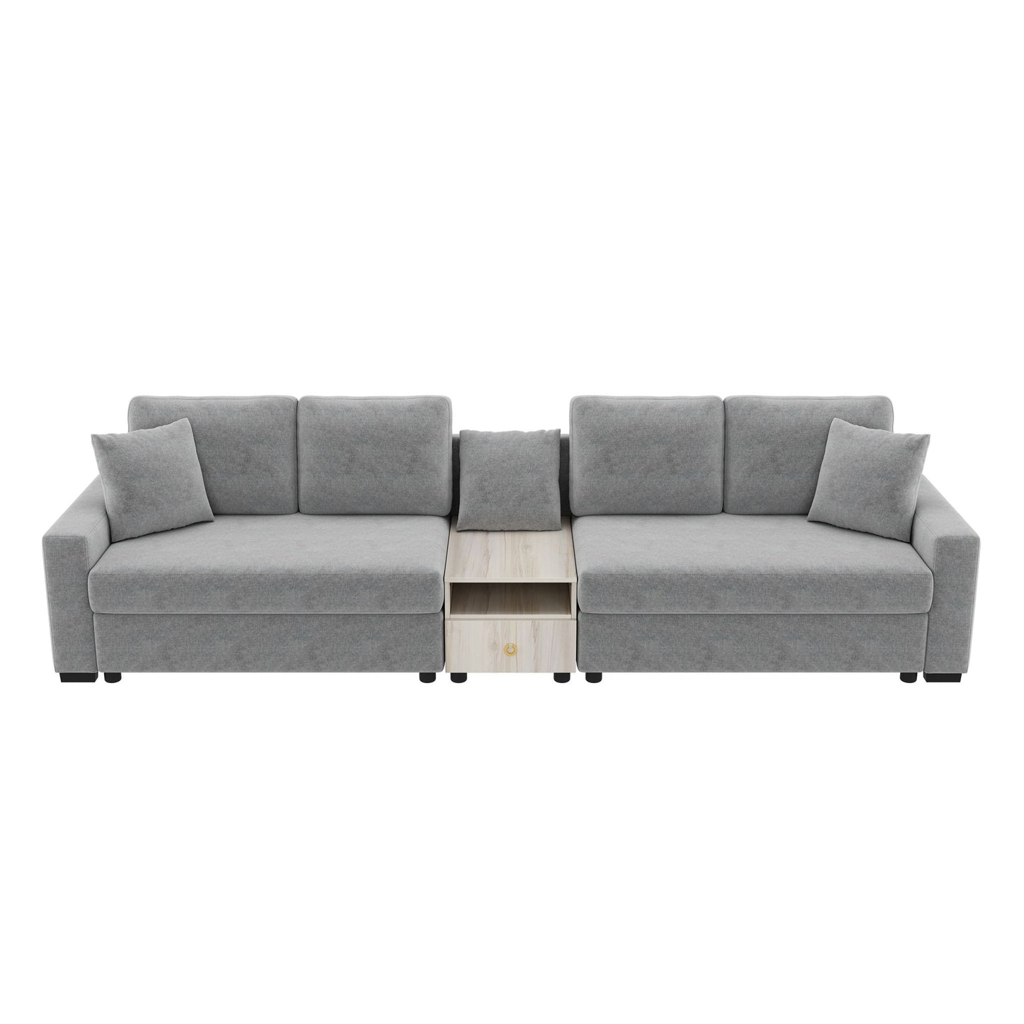 Modular Sofa Couch With Storage Armrest And Center Console Noble House