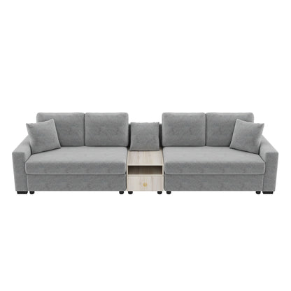 Modular Sofa Couch With Storage Armrest And Center Console Noble House