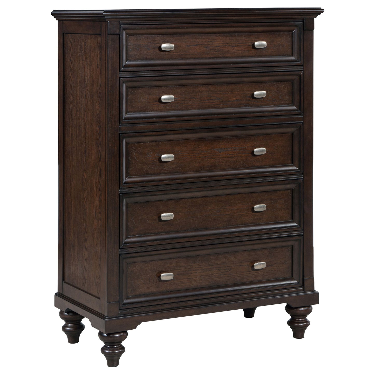 Berwick - 5 Drawer Chest With Felt Lined Top Drawers - Dark Oak Furniture Max