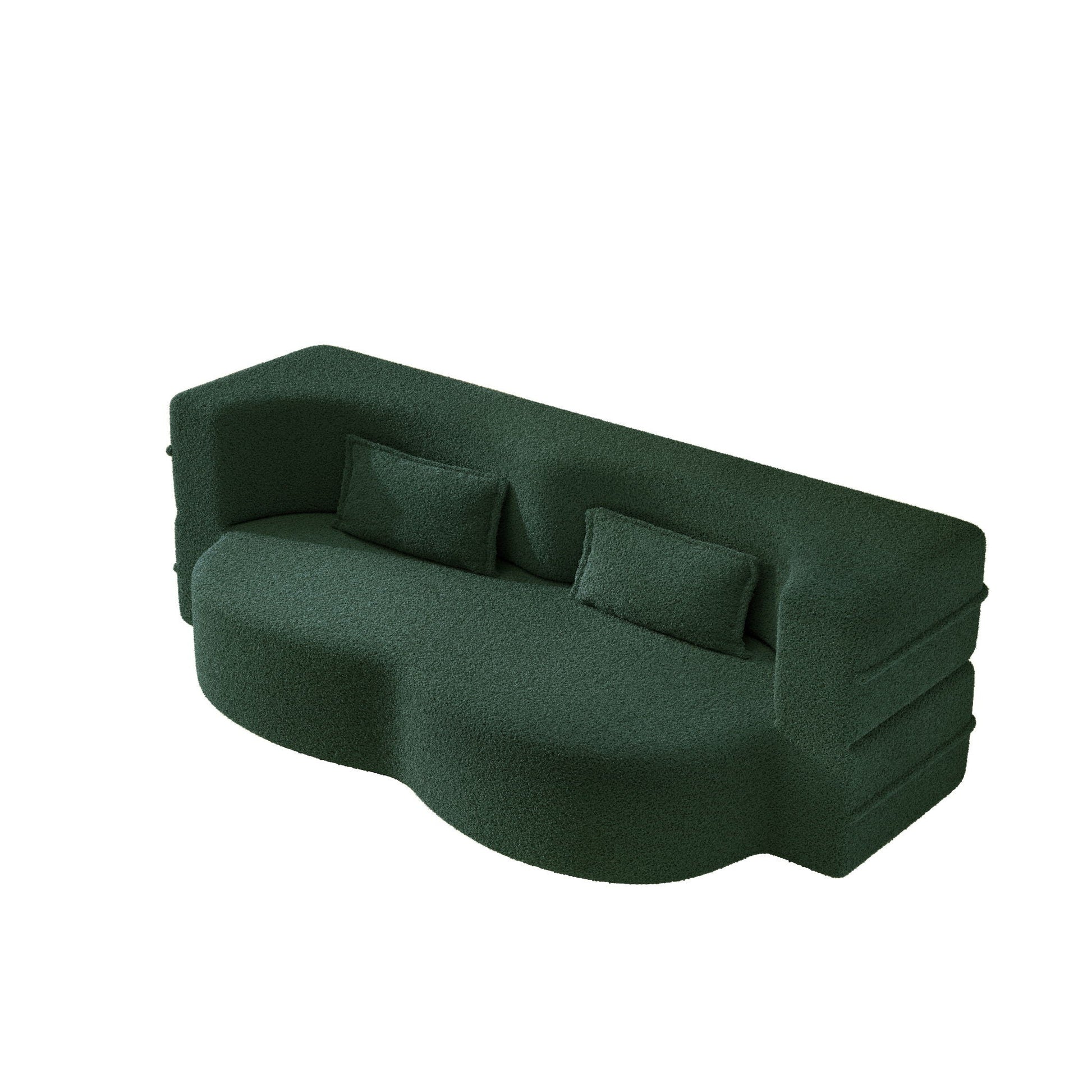 Modern Floor Sleeper Sofa Bed With 2 Pillows, Convertible Twin Size Folding Mattress For Living Room Home Essentials