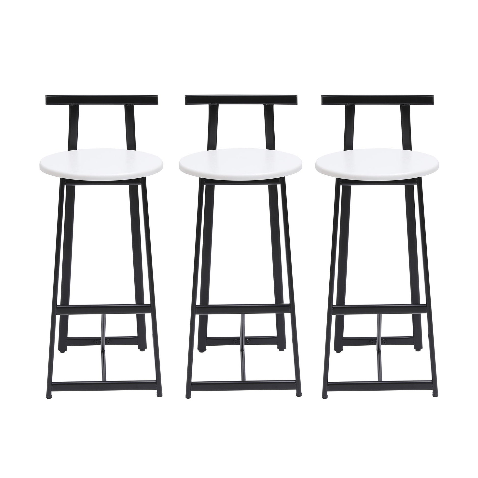 Modern Bar Stools With Backrest For Kitchen (Set of 3) Home Essentials