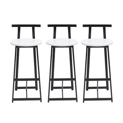 Modern Bar Stools With Backrest For Kitchen (Set of 3) Home Essentials