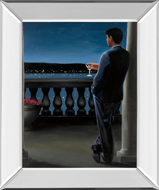 Thinking Of Her By James Wiens - Mirror Framed Print Wall Art - Blue