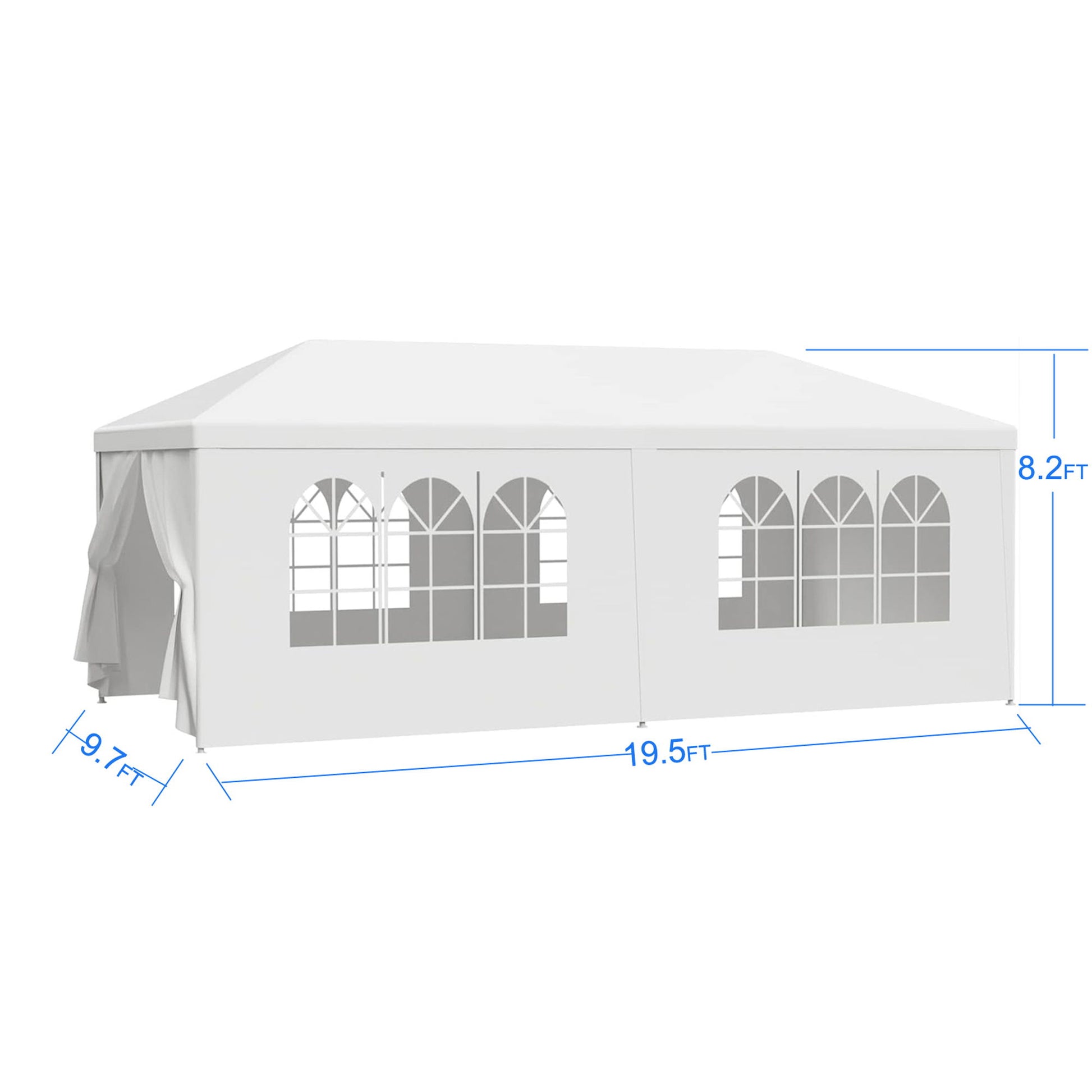 Wedding Party Canopy Tent Outdoor Gazebo With 6 Removable Sidewalls - White Home Essentials