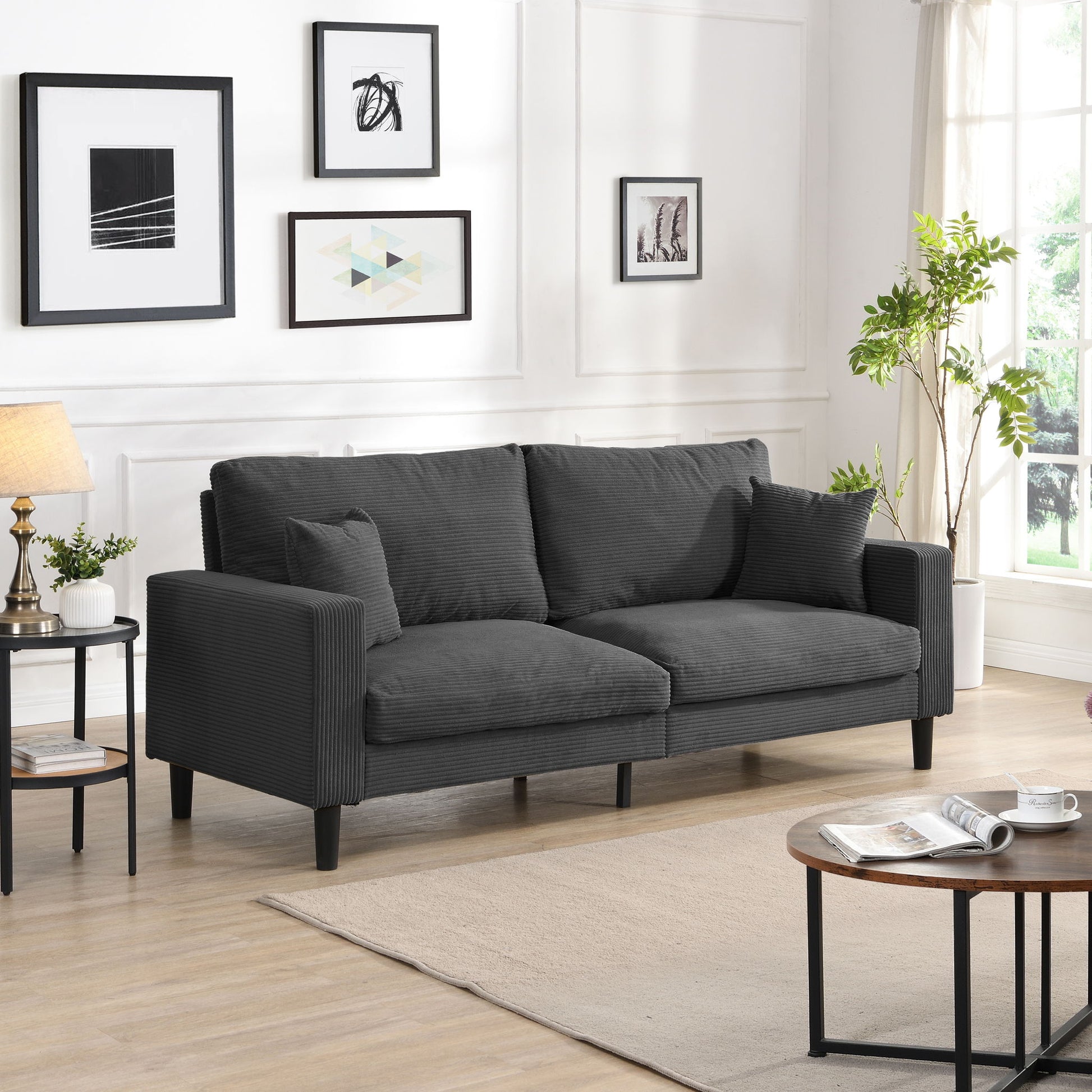 Modern Upholstered Resilience Three Seater Sofa Home Essentials