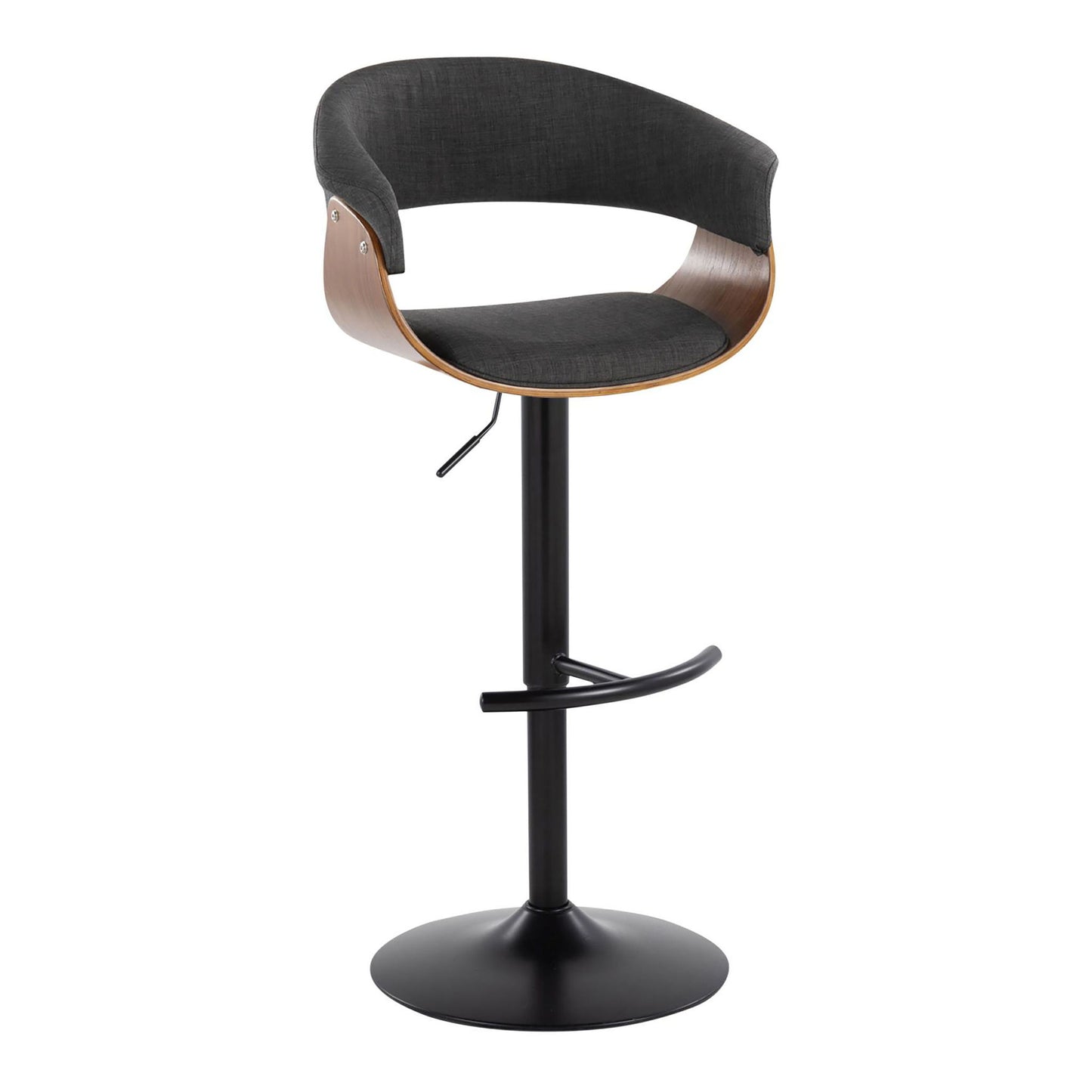 Vintage Mod - Mid Century Modern Adjustable Height Barstool With Swivel & Rounded T Footrest (Set of 2) Lumi Source