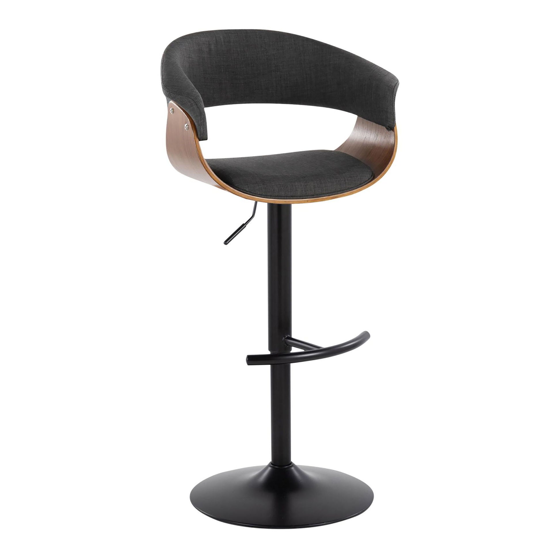 Vintage Mod - Mid Century Modern Adjustable Height Barstool With Swivel & Rounded T Footrest (Set of 2) Lumi Source