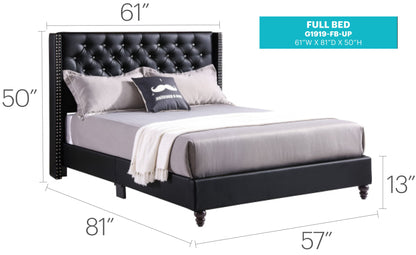 Upholstered Nailhead Trim Chic Bed Glory Furniture