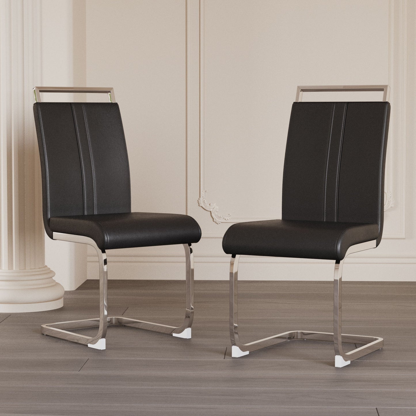 Modern Dining Chairs With Padded Seat, High Back Home Essentials