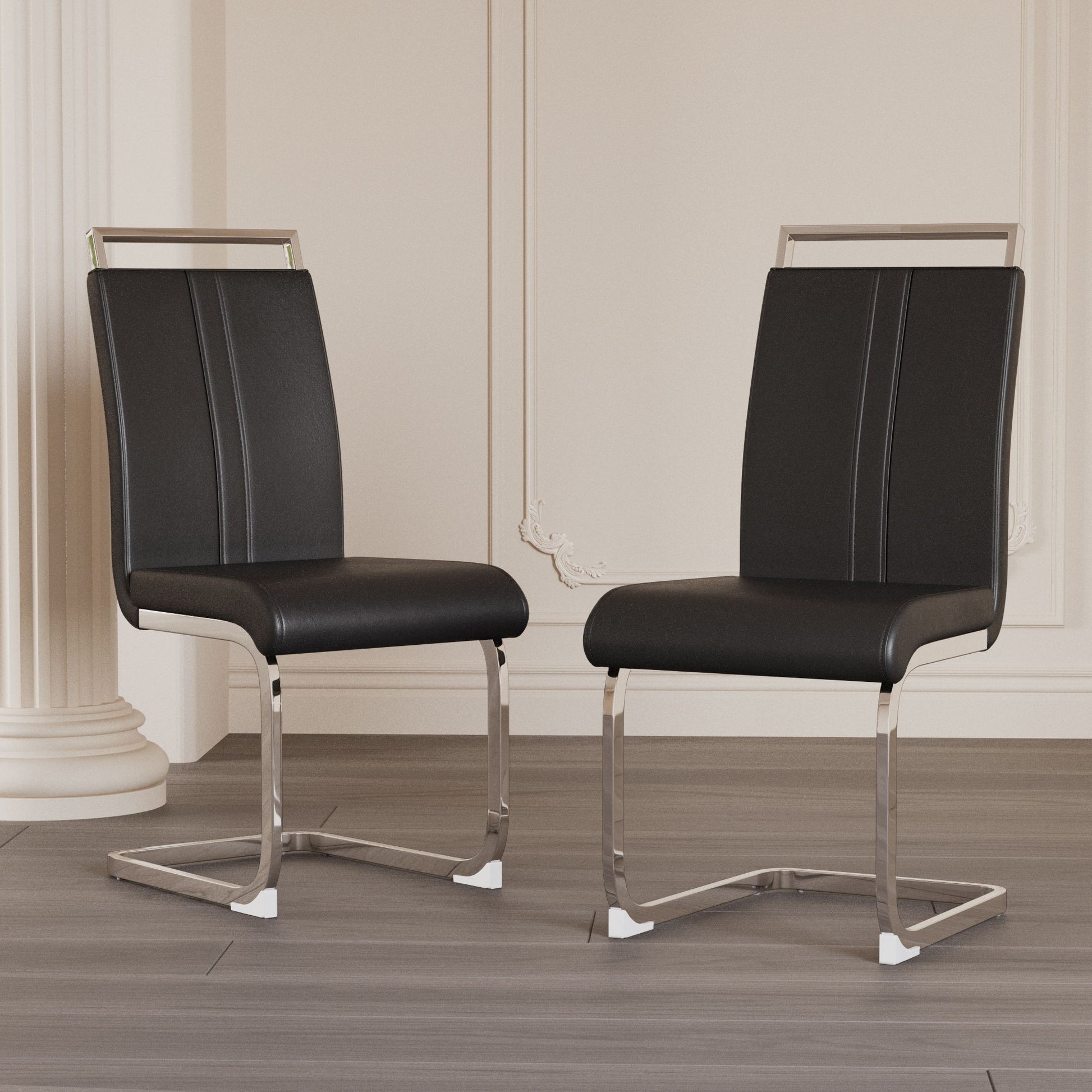 Modern Dining Chairs With Padded Seat, High Back Home Essentials