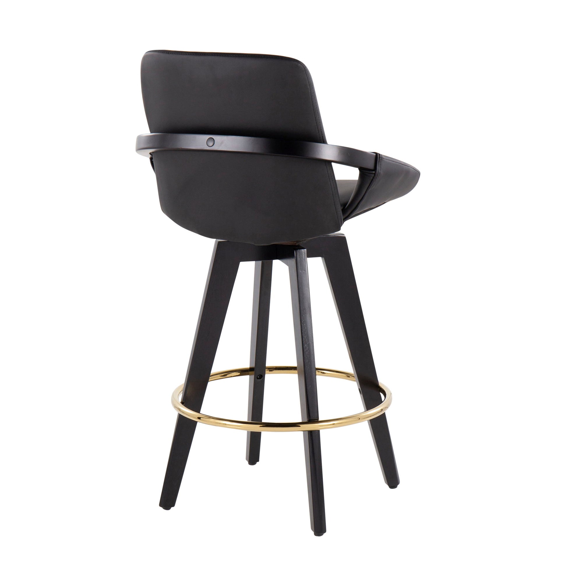 Cosmo - Contemporary Fixed Height Counter Stool With Swivel With Round Footrest (Set of 2) Lumi Source