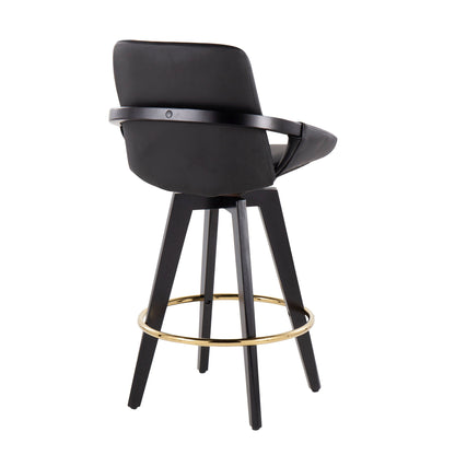 Cosmo - Contemporary Fixed Height Counter Stool With Swivel With Round Footrest (Set of 2) Lumi Source