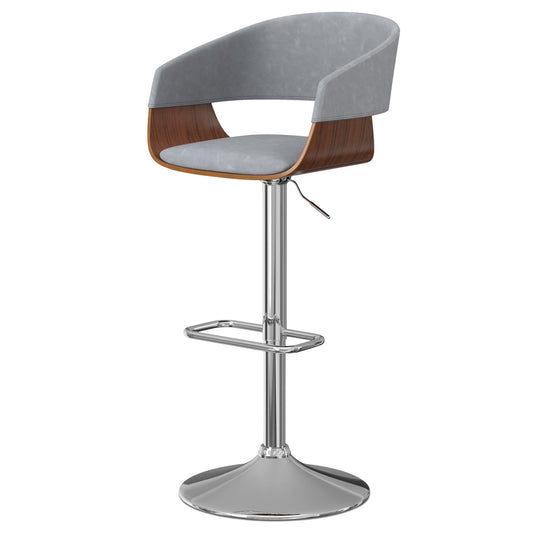 Lowell - Adjustable Swivel Bar Stool - Stone Gray Simpli-Home