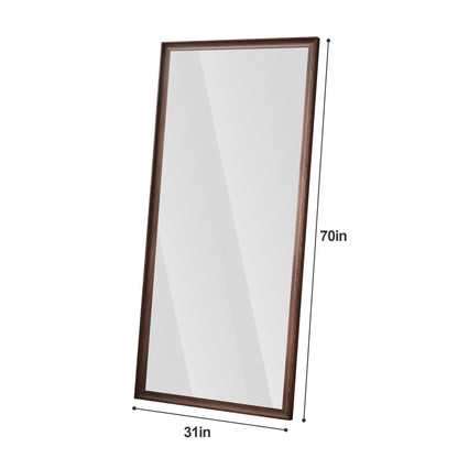 Vintage Full Length Mirror Wall Mounted With Faux Wooden Frame - Brown Daily Nest
