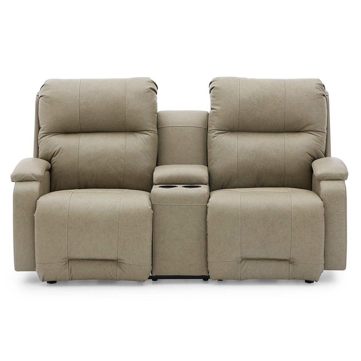 Maverly Leather Power Tilt-Headrest Console Loveseat Best Home Furnishings