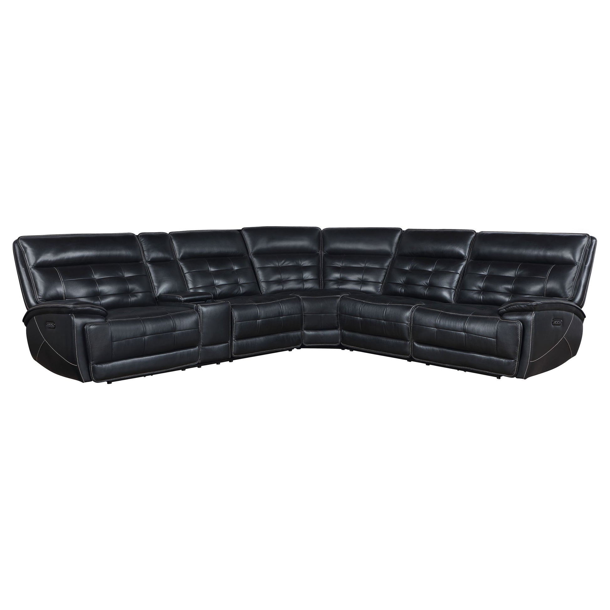 Hayden - Dual Power Reclining Sectional Sofa - Black Furniture Max