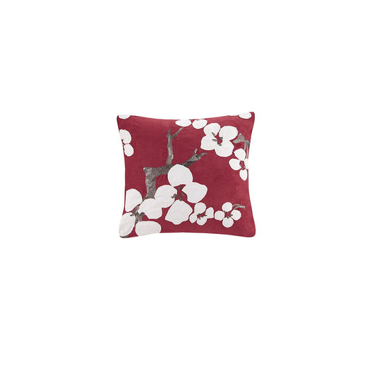 Cherry Blossom - Square Pillow - Red