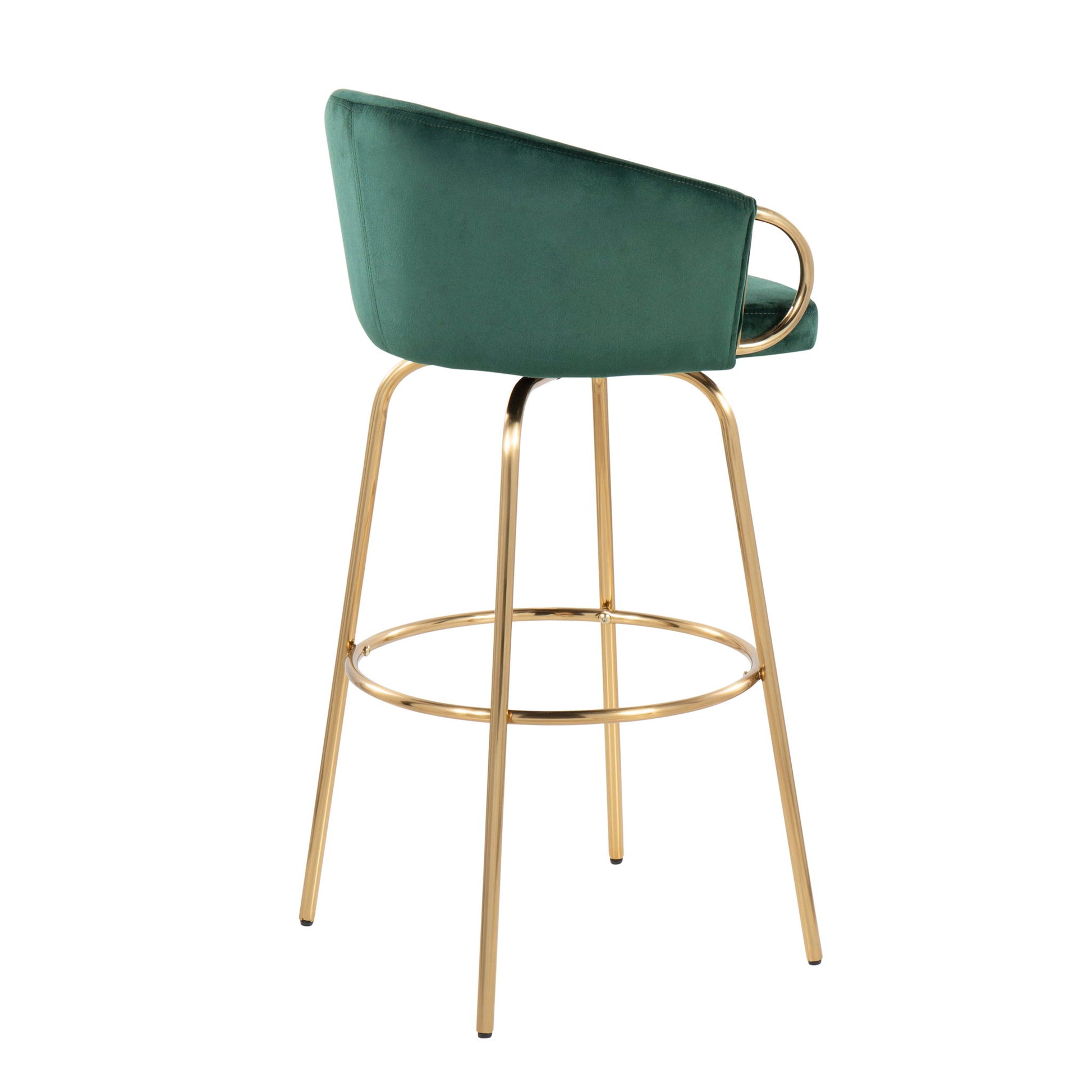 Claire - Contemporary / Glam Fixed Height Bar Stool (Set of 2) Round Footrest (Set of 2) Lumi Source